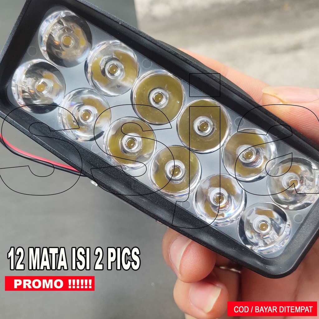 PROMO!!! LAMPU TEMBAK/LAMPU SOROT LED HARGA ISI 2 BISA UNTUK SEMUA MOTOR