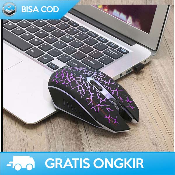 MOUSE GAMING LED RGB NIRKABEL AZZOR FPS MOBA NIRKABEL BATERAI AA M6