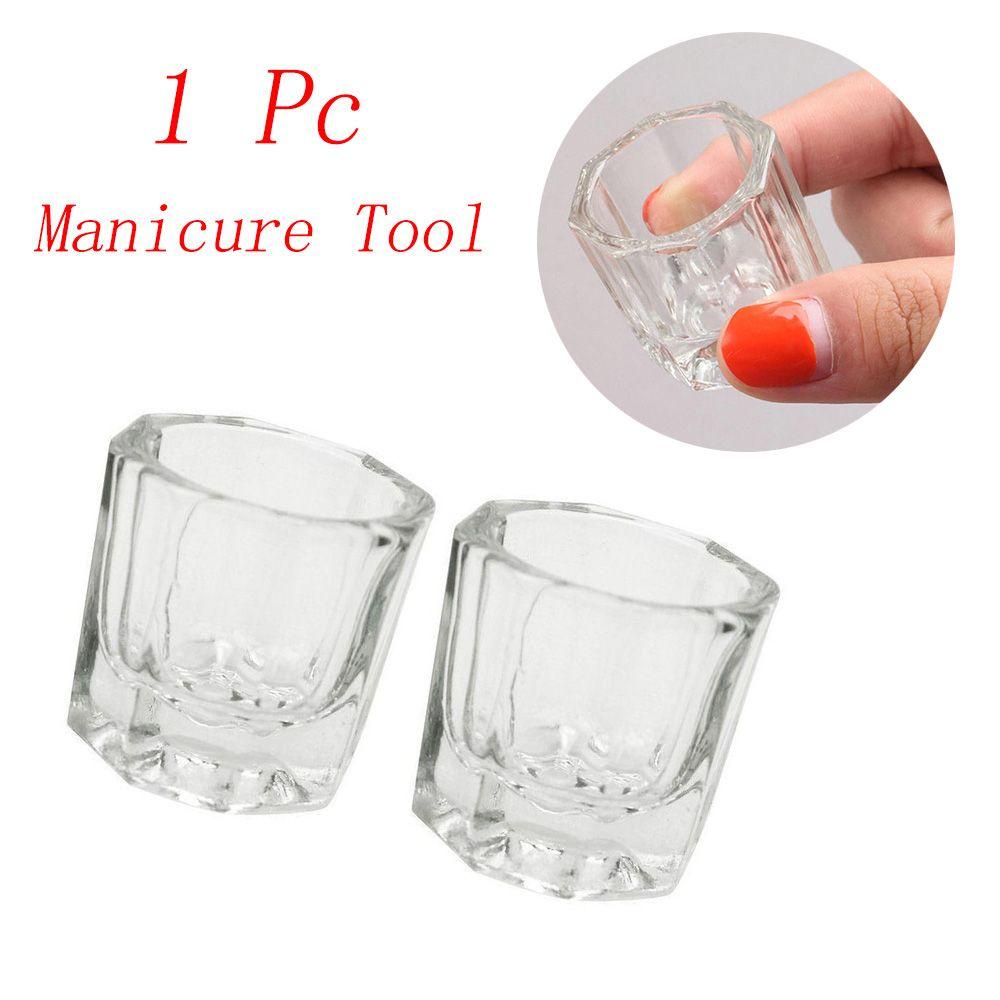 NEEDWAY Gelas Kaca Kristal Praktis Nail Art Aksesoris Acrylic Powder Bowl Nail Art Tools