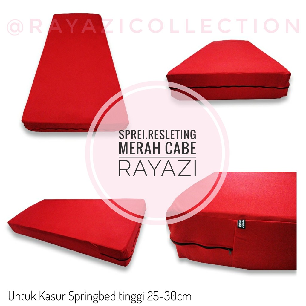 Sprey resleting sarung kasur polos Uk.80x200x25-30 SPRINGBED