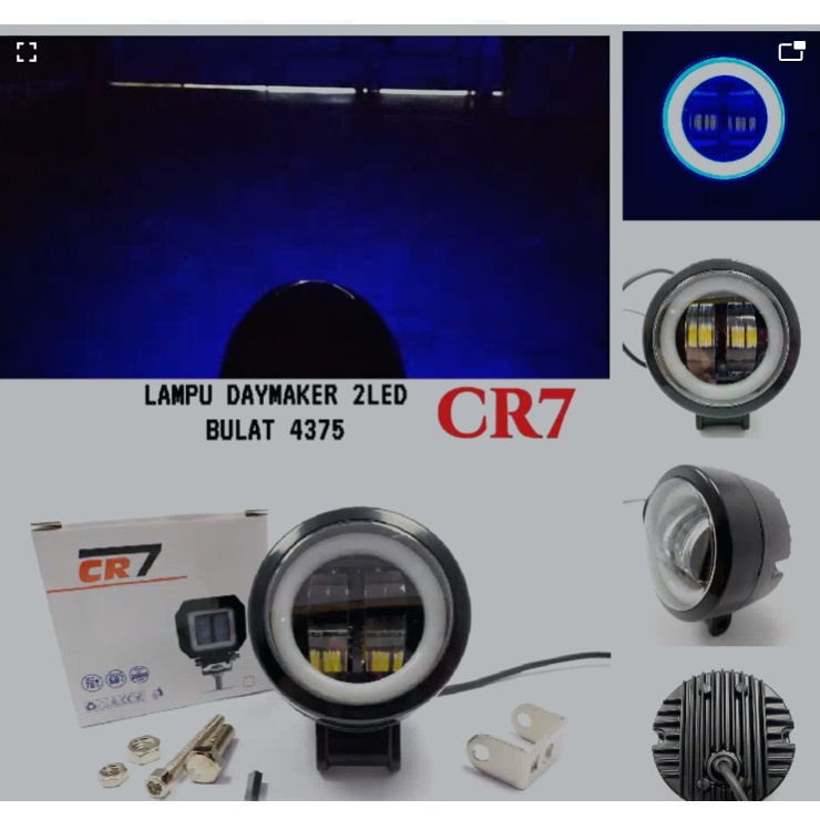 LAMPU DAYMAKER MODEL  BULAT  LED CR7 2 MATA  2,5 INCH ,MERK CR7