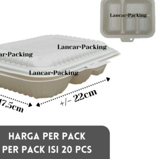 ֍ Meal box sekat 4 / Meal Box 88 cream (Merak) ♛