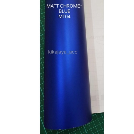 SKOTLET BIRU DOFF METALIK STIKER SKOTLET MOTOR MOBIL BLUE MATT CHROME STIKER LEMARI AQUARIUM MAXDECA