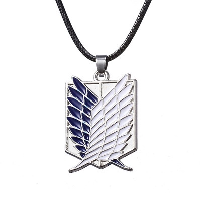 Kalung Dengan Liontin Logo Anime Attack on Titan Survey Corps