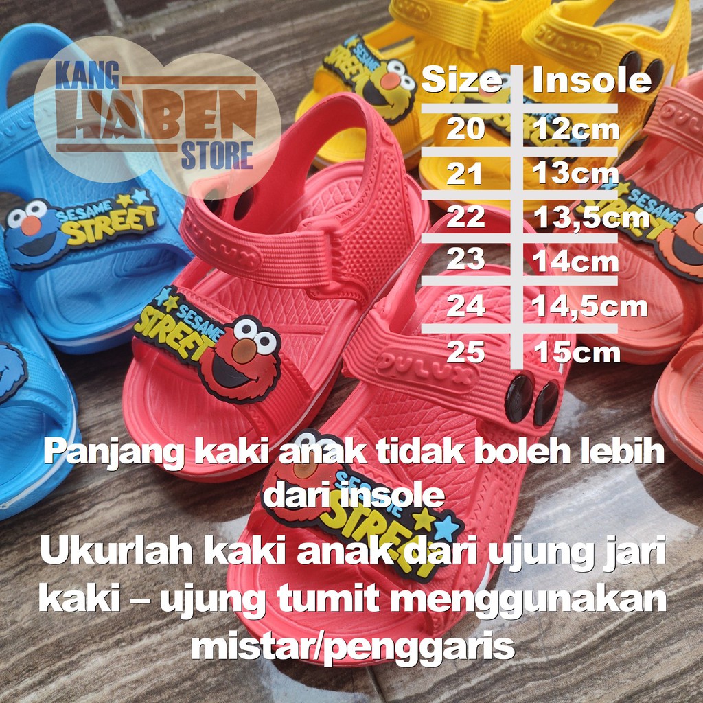 302ED Sandal Anak Bayi ELMO Unisex Prewalker dengan Tali Belakang