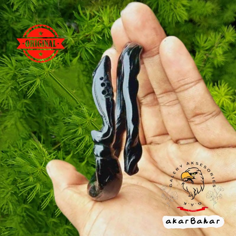 Gelang akar Bahar hitam asli ukir kujang 100% original