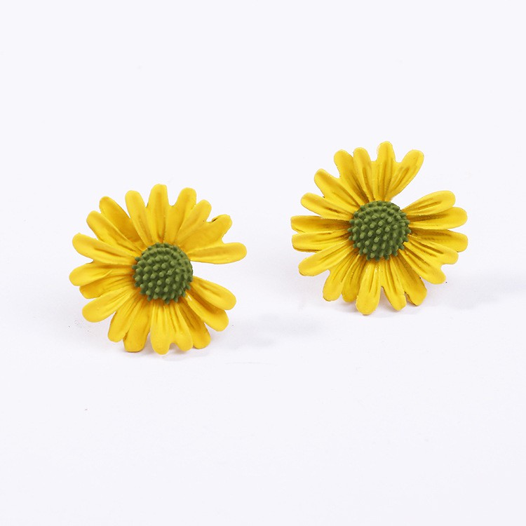 Anting bunga daisy Anting kepribadian bunga sederhana