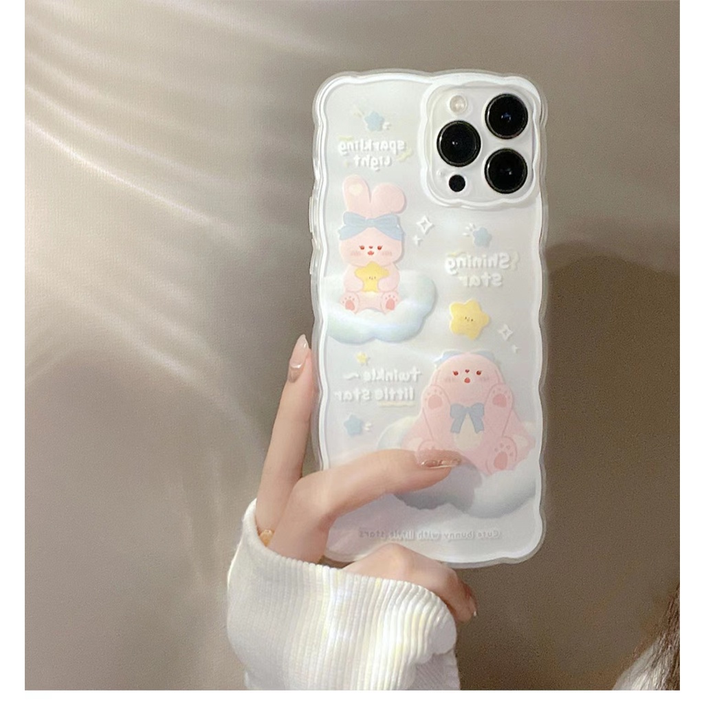 Soft Case Silikon TPU Transparan Motif Kelinci Untuk IPhone 13 12 Mini 11 10 Pro XS Max X XR 8 7 6 6S Plus SE 2020