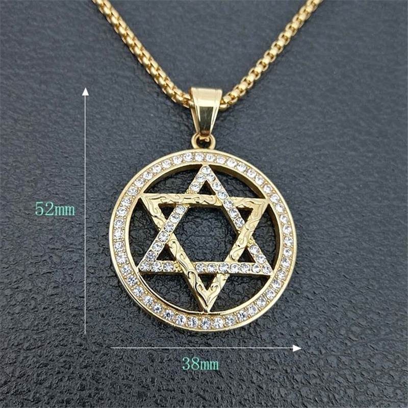 Hip Hop Hexagonal Star Pendant Kalung Pria / Aksesoris Perhiasan Fashion