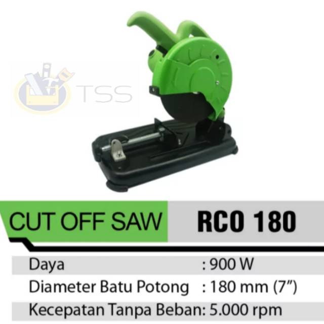 RYU Mesin Cut Off Mini 7 Inch RYU RCO180 Mesin Potong Besi Kayu Aluminium / Mesin Potong Besi / Mesin Cut Off 7&quot; RCO 180 MURAH ORIGINAL BERGARANSI