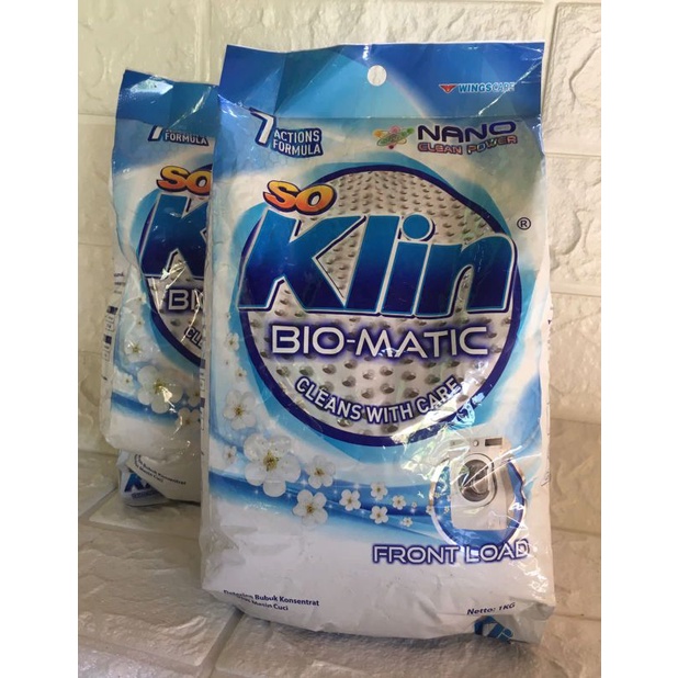 Soklin BioMatic 1kg/Deterjen bubuk murah/Soklin detergent powder 1kg/Soklin Frontload 1kg