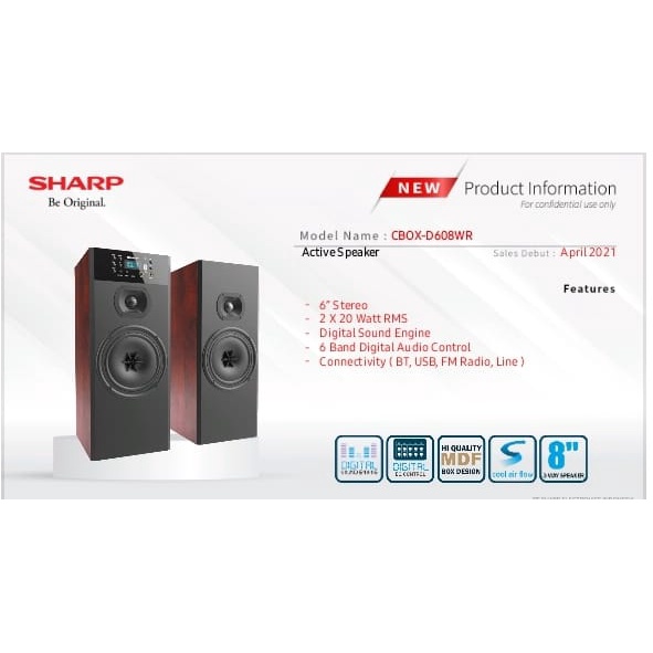 SHARP CBOX D 608 WR SPEAKER AKTIF / D608WR