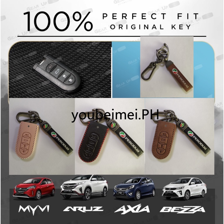 Perodua BEZZA AXIA ARUZ MYVI GEN3 Car Key Cover Case Sarung Kunci Kereta Remote Case Aksesoris2020Perodua Key KeychainToyota Rush Wigo Casing Remote2021 2022 Aksesoris