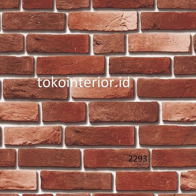 Wallpaper Dinding 3D Motif Batu Bata Merah Batu Alam - Bless Terbaru