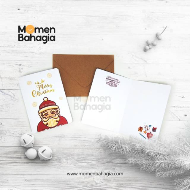 

Kartu Ucapan Natal Santa + Amplop Vintage (Kartu Natal Murah Bagus)
