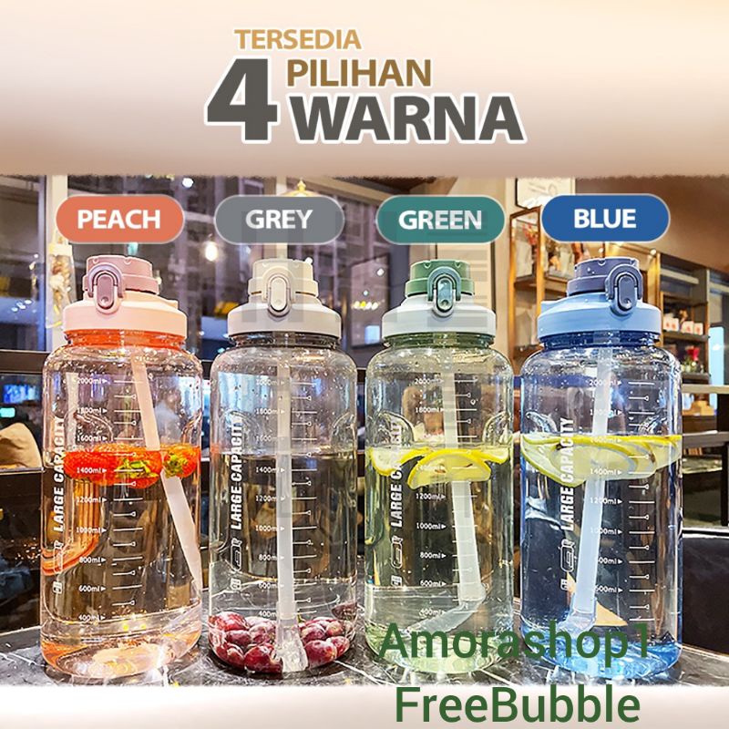 BOTOL MINUM JUMBO 2.4 LITER /BOTOL MINUM VIRAL BENING  2 LITER TRANSPARAN SELIYA FREE BUBBLE