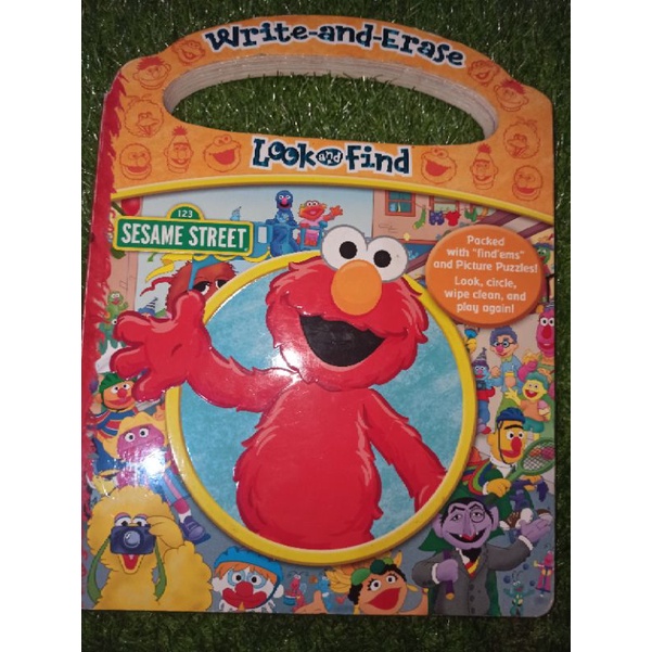 Buku aktivitas anak - Broadbook berbahasa inggris - LOOK & FIND - SESAME STREET (U3+) (preloved)