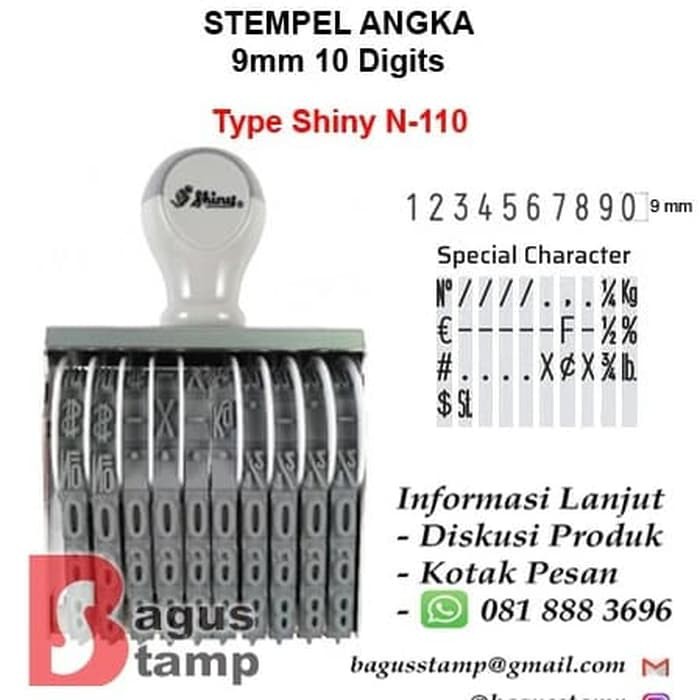 

Stempel Manual Angka 10 Digit 9mm 9 mm Shiny N 110 / N-110