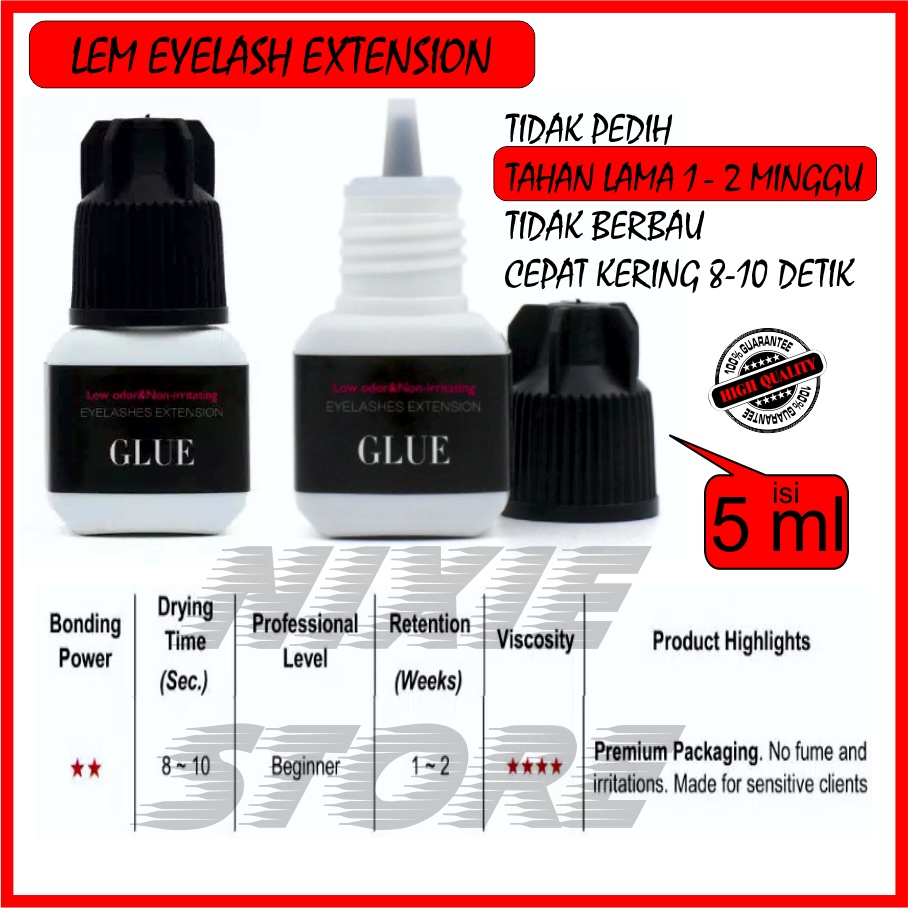 Lem Bulu Mata Eyelash Extension GLUE TAHAN LAMA TIDAK PERIH TIDAK BERBAU PREMIUM 5 ml ORIGINAL