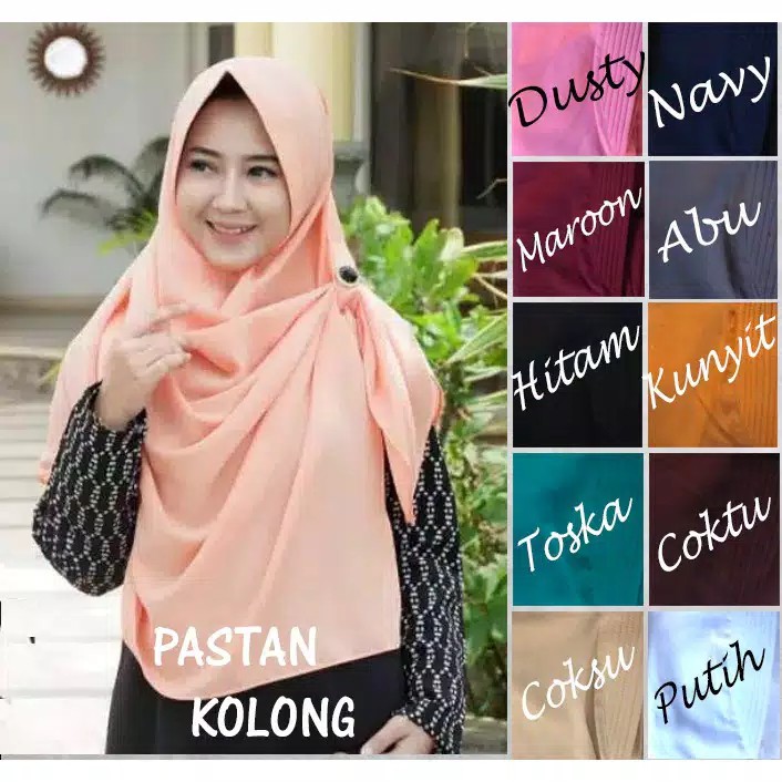 Pasmina instan Kolong Permata Kancing | Hijab Kerudung Pashmina Instan | Jilbab Instan Bubble