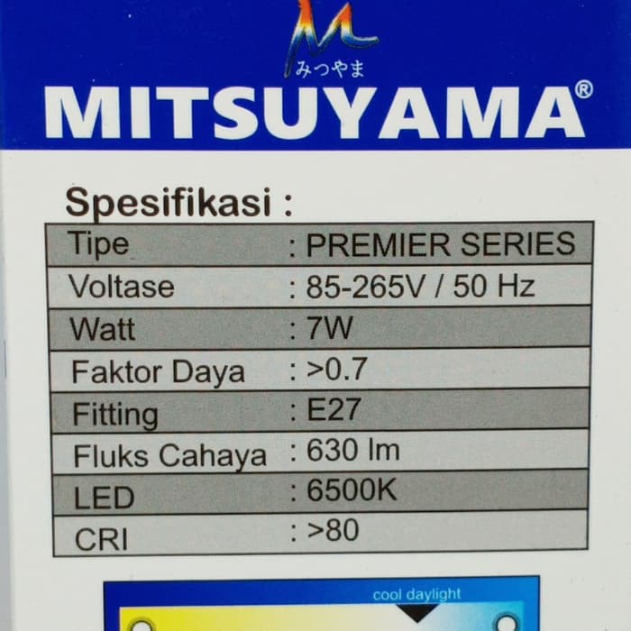 Bohlam Led Mitsuyama 7 Watt 7W Premier MS-9807A Seterang Philips