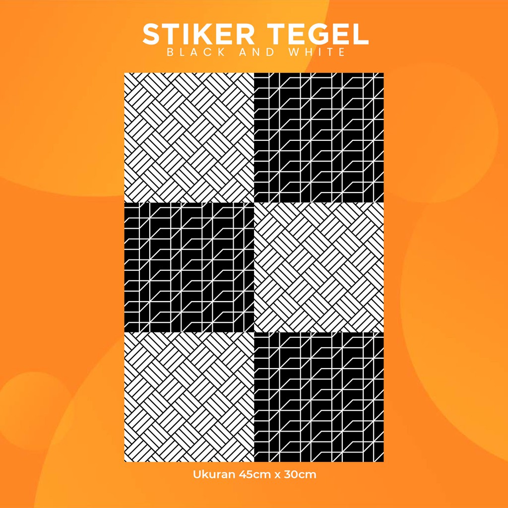 [BM Stiker Tegel] Hitam Putih / STIKER DINDING / STIKER KERAMIK / STIKER LANTAI