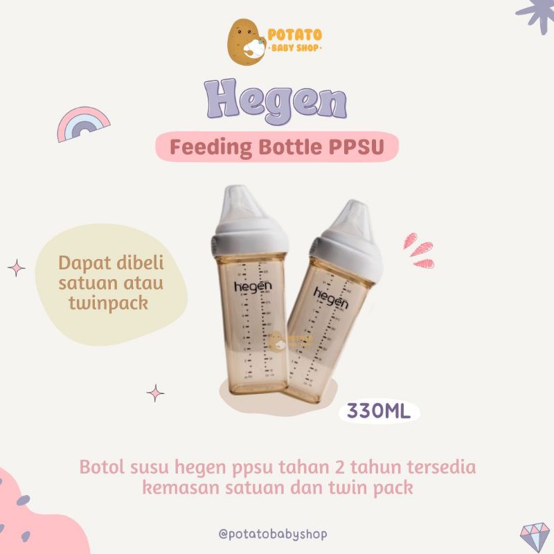 Hegen Feeding Bottle PPSU 330ml 1 &amp; 2 pack