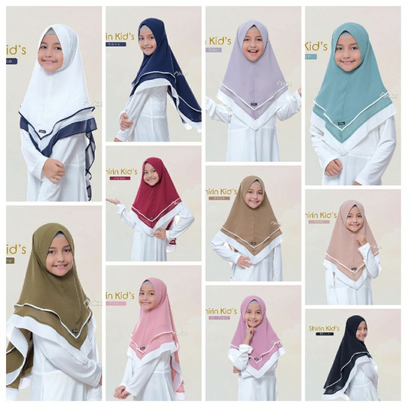 [HAFIAHIJAB] SHIRIN KIDS KHIMAR/JILBAB/BERGO ANAK BABYDOLL PREMIUM DUA LAYER BY AUDINA