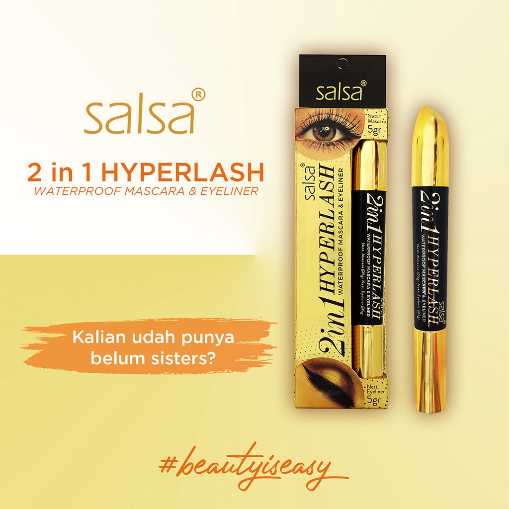 *galerybeautysemarang* Salsa Mascara 2in1 Hyperlash - Maskara 2 in 1 Eyeliner