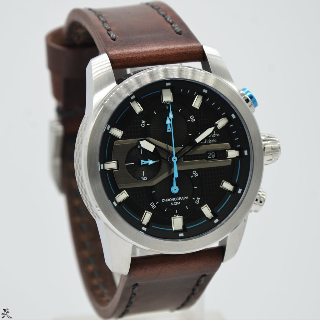 Alexandre Christie 6270 MC Silver Brown Leather Original