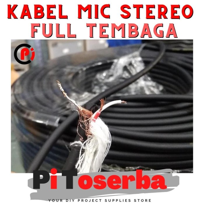 Kabel Audio Mic Stereo Full Tembaga Isi 3 Ukuran 2 x 20 Per 1 Meter
