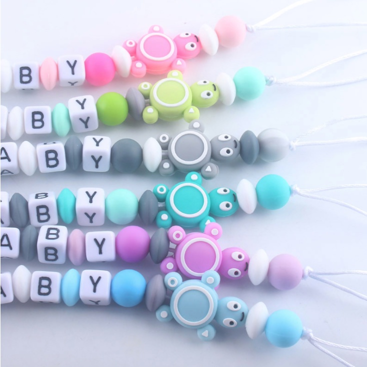 PC 7 | PACIFIER CLIP | TALI EMPENG DAN TEETHER BISA CUSTOM NAMA | TEETHER TALI DOT EMPENG CHAIN GANTUNGAN BAHAN SILIKON AMAN BPA FREE | RUZAIN MALL