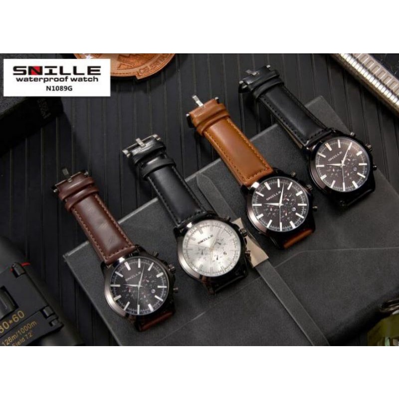 Jam Tangan Pria Original Portive/Jam Tangan Cowok Kulit tanggal aktif