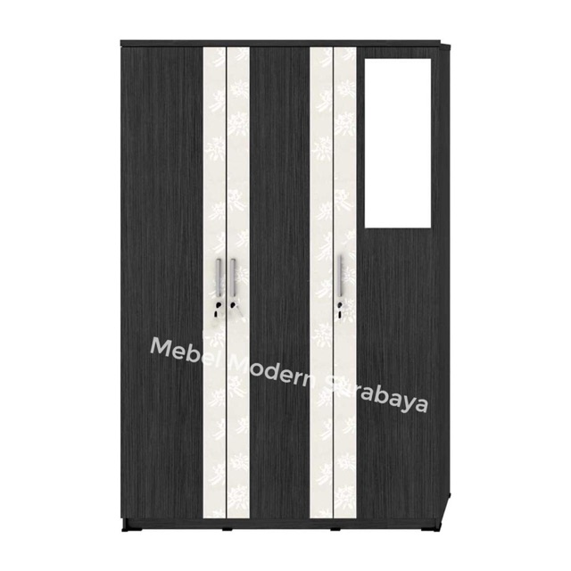 Lemari baju 3 pintu dengan kaca