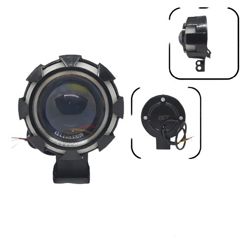 LAMPU TEMBAK SOROT LED CREE PROJIE PROJEKTOR ANGLE EYE RGB MOTOR MOBIL