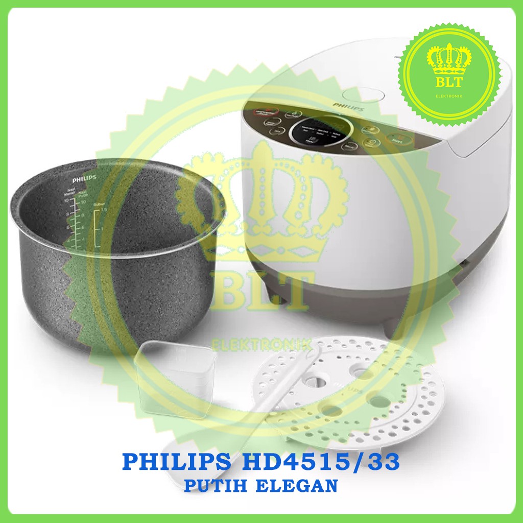 PHILIPS HD4515 Rice Cooker Digital 1.8 Liter Fuzzy Logic HD 4515 PUTIH GREY PINK HIJAU TOSCA