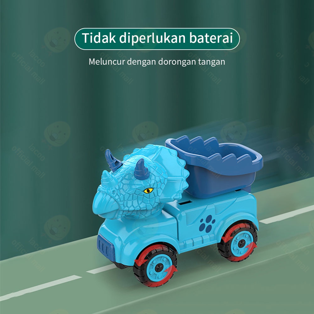 Lacoo Mainan mobil mobilan dinosaurus Jurassic construction vehicle inersia