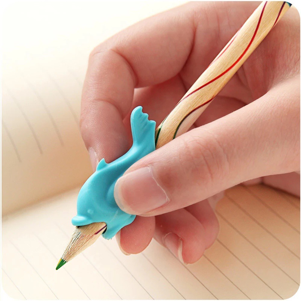 LANFY Stationery Fish Pencil Grasp 10pcs/lot Pencil Grasp Kids Pen Holder Writing Supplies Posture Tool Writing Tool Writing Aid Grip Silicone Children Correction Pen Holder