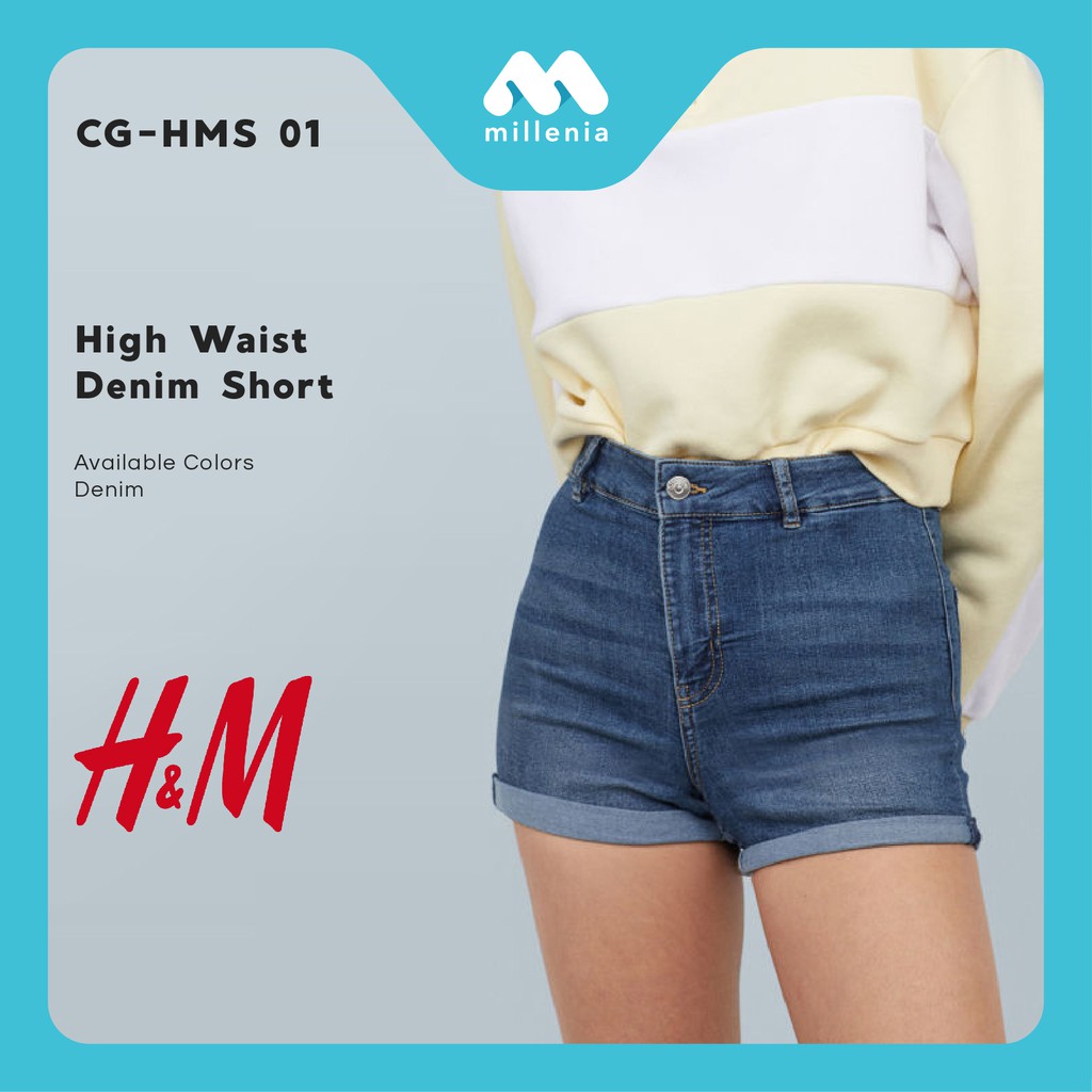  Celana  Pendek Wanita High Waist Denim  Short Shopee Indonesia