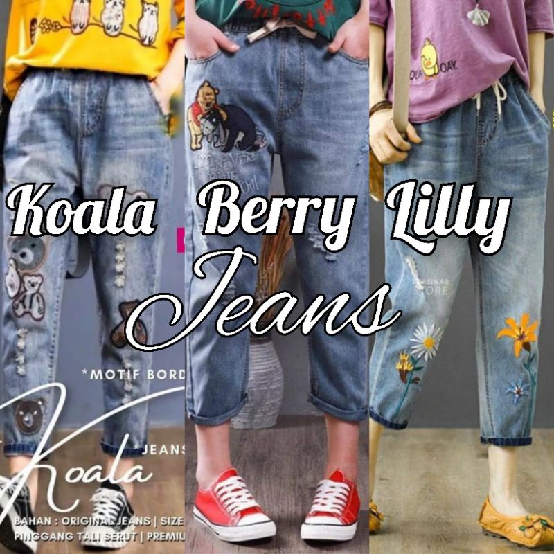 LILLY JEANS | BERRY JEANS | KOALA JEANS | CELANA JEANS BORDIR KEKINIAN MURAH MERIAH
