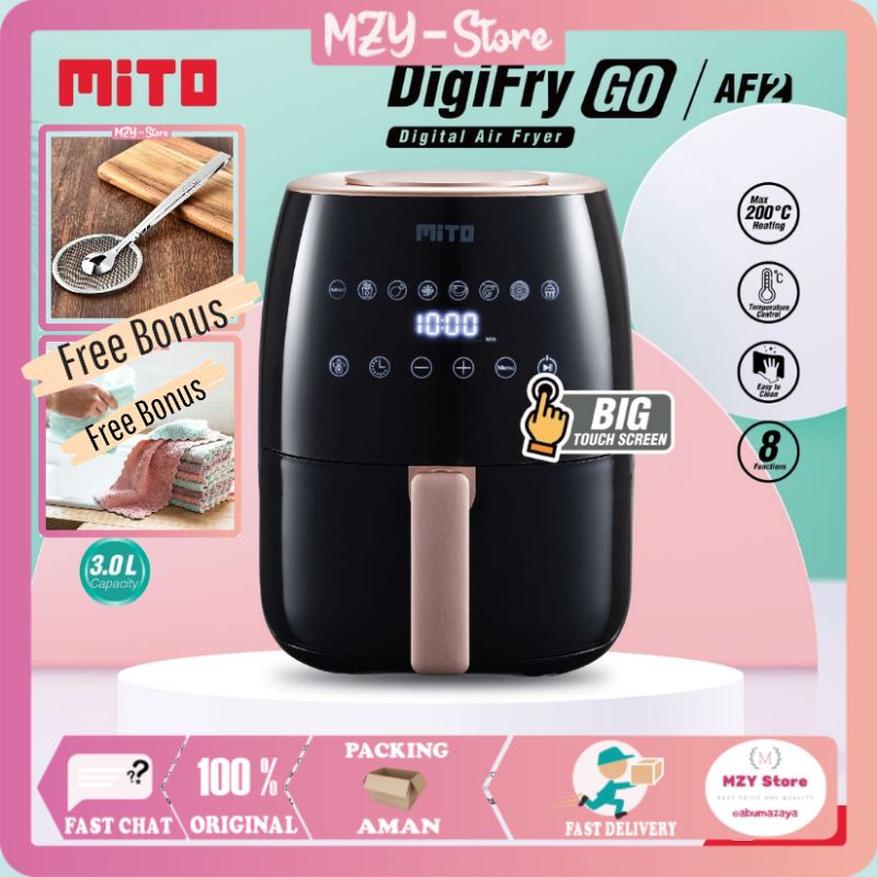 Mito Air Fryer AF2 Digifry Go Kapasitas 3 Liter Digi Fry Go - Airfrayer Mito AF 2 Air Prayer Alat Penggorengan Masak Tanpa Minyak Original Garansi Resmi