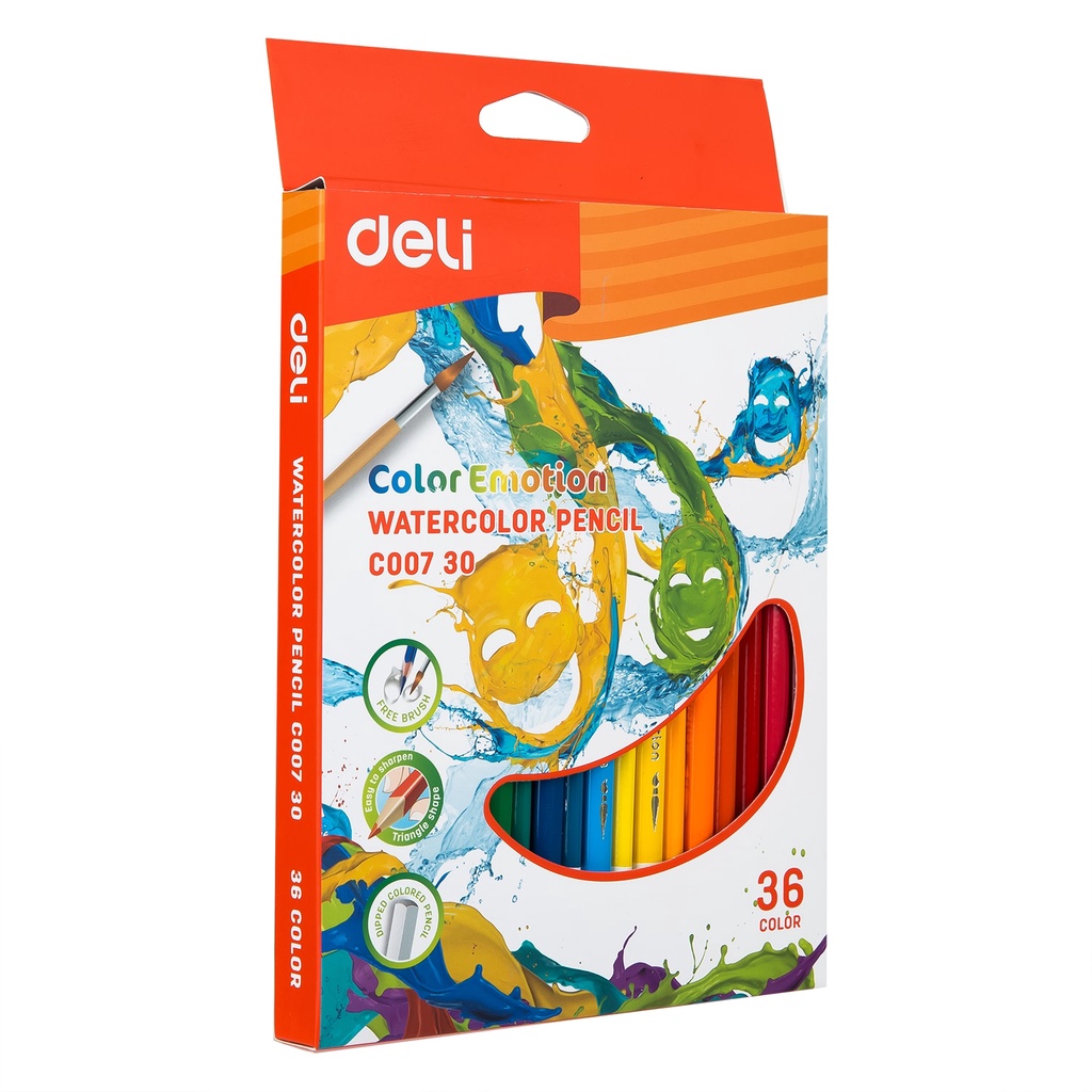 

PENSIL WARNA CAT AIR WATERCOLOR PENCIL ISI 36 + KUAS C007-30 BAGUS