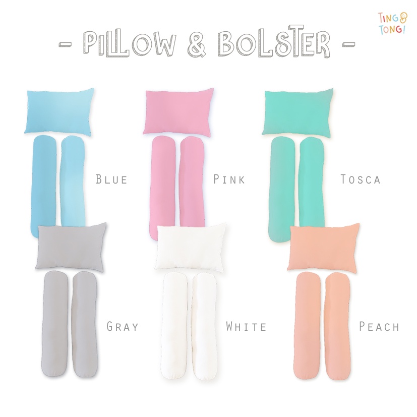 TINGTONG - Cover Sarung Bantal Guling Bayi - Pillow Bolster Cover - Polos