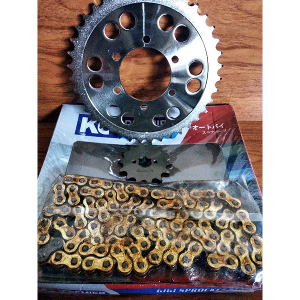 GEAR SET RANTAI GOLD NINJA RR GEAR PAKET RANTAI GOLD KAWASAKI NINJA RR 14T-39T  RANTAI 520-104 KC PREMIER