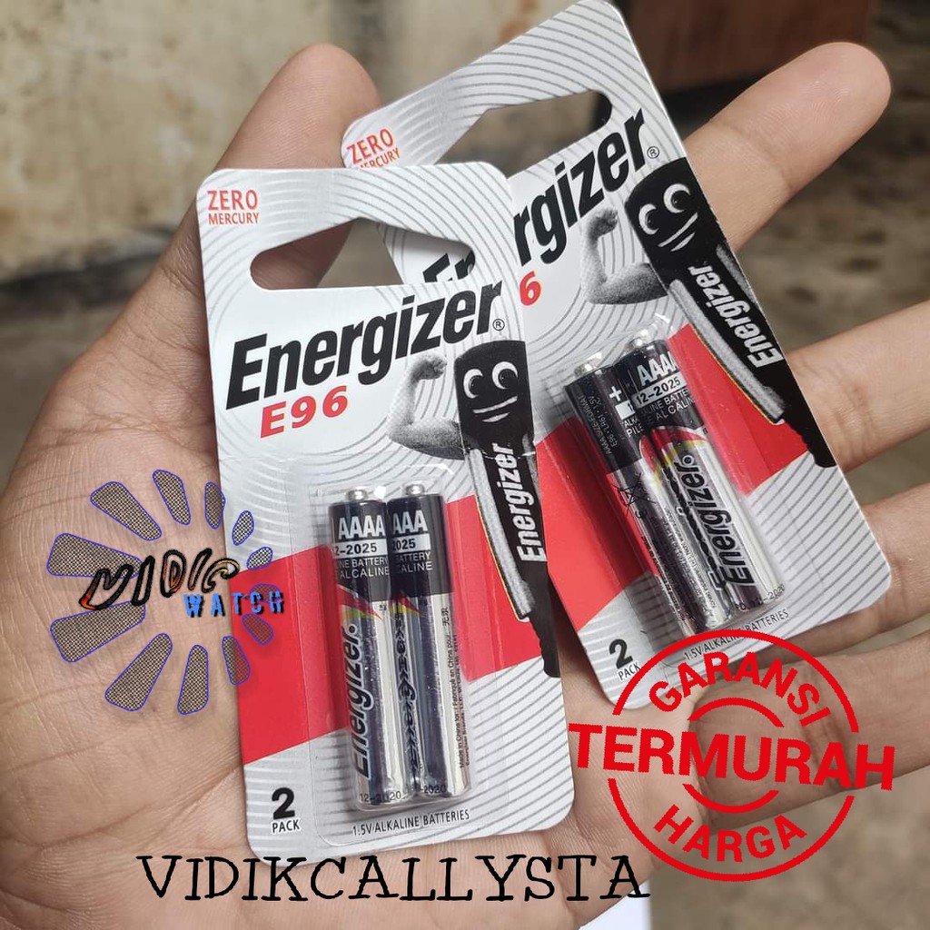 Asli Battery Energizer E96 A4 AAAA isi 2pcs Batrei Baterai A4 Ori