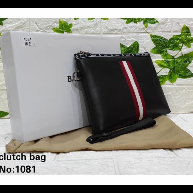 CLUTCH BAG PRIA BLY LIST MERAH PUTIH MIRROR - Hitam
