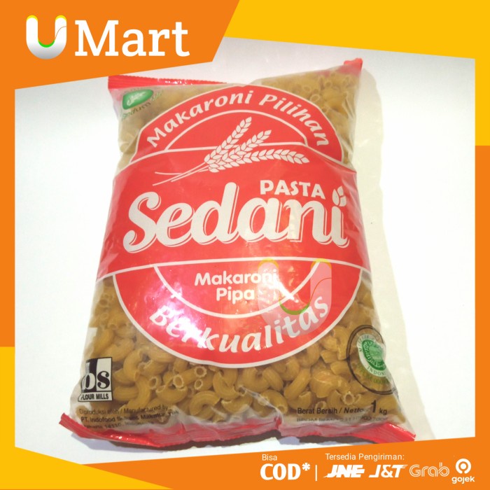 

U Mart - Makaroni 1Kg Pipa Mentah Rebus Macaroni Cap Sedani Kuning