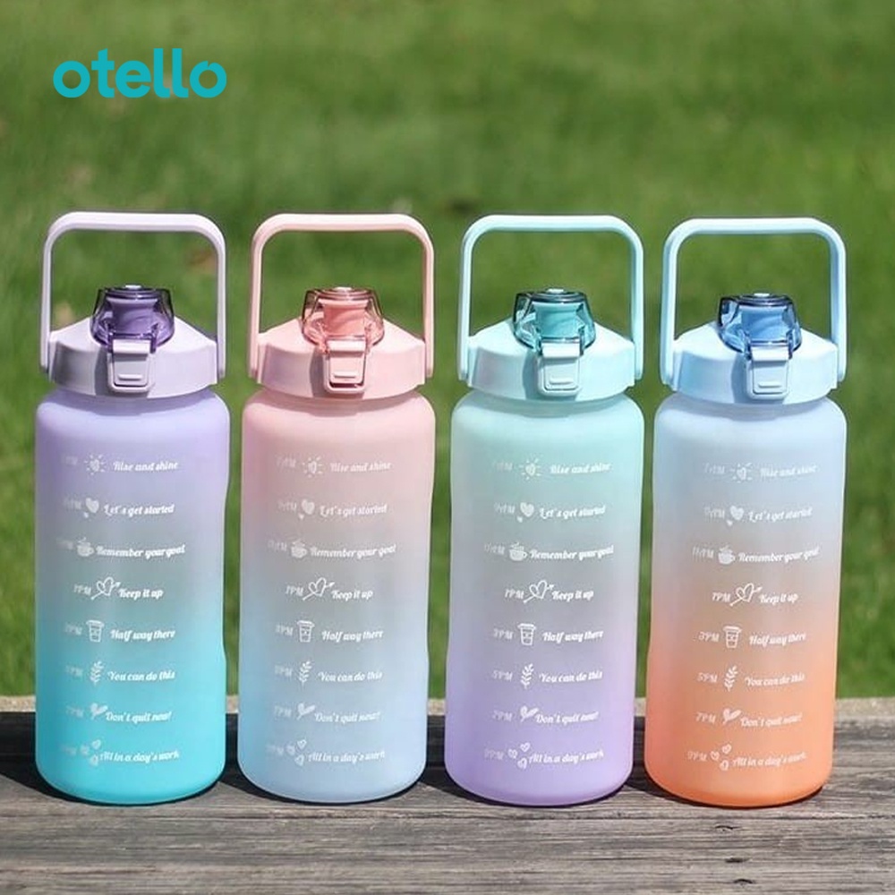 Sora Botol Minum 2 Liter Viral BPA Free Otello Bottle Air Motivasi 2L Korea Lucu