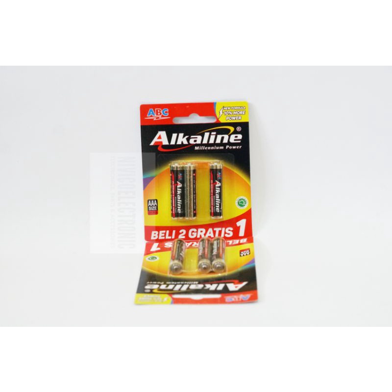 Baterai ABC alkaline AAA a3 beli 2 gratis 1