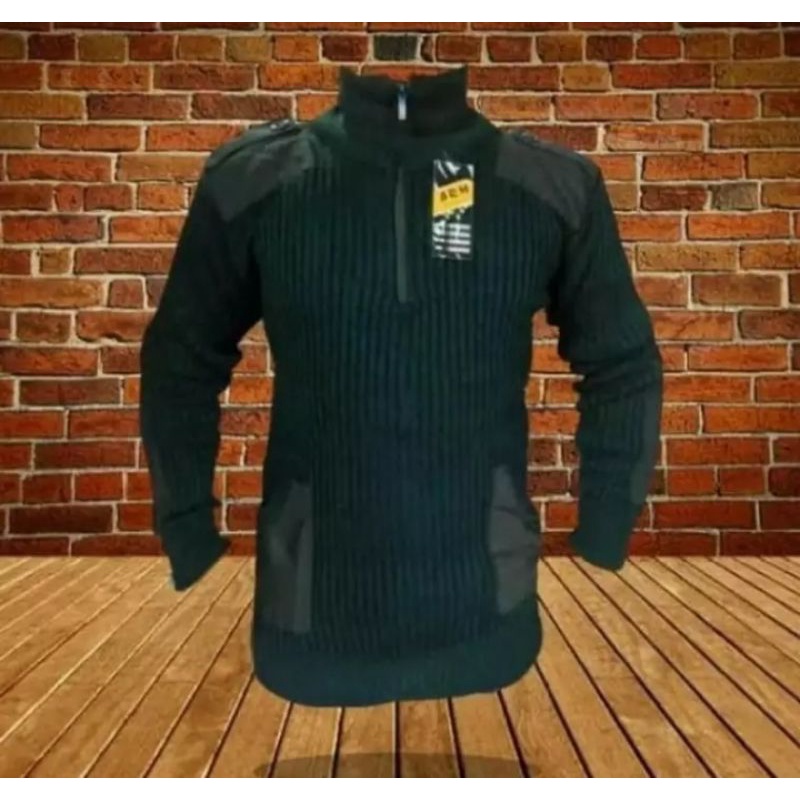 Sweater rajut loreng army